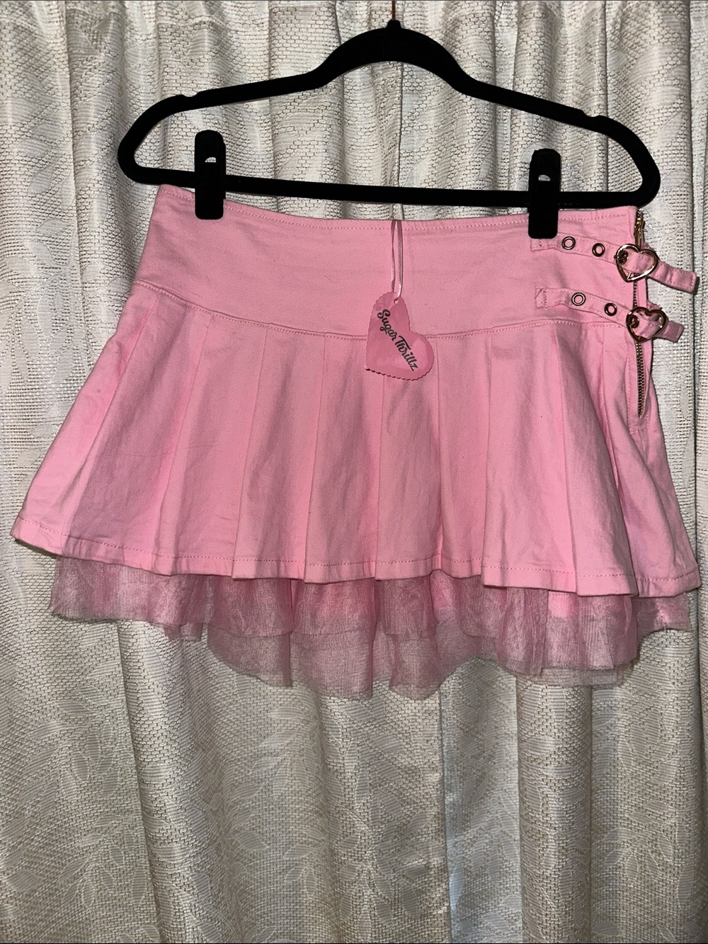 Sugar Thrillz Pink Layered Mini Skirt